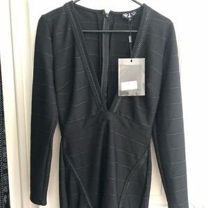 Missguided Plunging Neck Body Con Dress